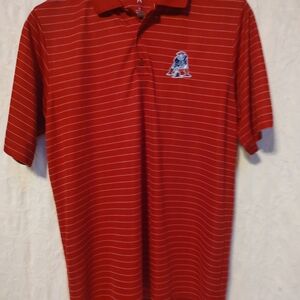 Antigua Red and White Striped Polo Shirt New England Patriots Size XL